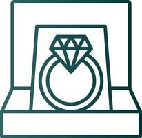 diamant ring lijn helling icoon vector