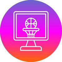 basketbal lijn helling cirkel icoon vector