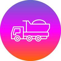 kipwagen vrachtauto lijn helling cirkel icoon vector
