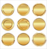 Luxe premium gouden insignes en labels vector