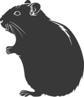 silhouet hamster dier zwart kleur enkel en alleen vol lichaam vector