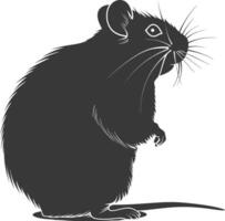 silhouet hamster dier zwart kleur enkel en alleen vol lichaam vector