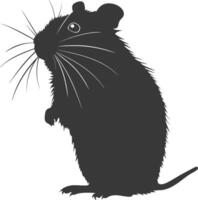 silhouet hamster dier zwart kleur enkel en alleen vol lichaam vector