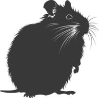 silhouet hamster dier zwart kleur enkel en alleen vol lichaam vector