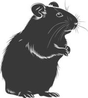 silhouet hamster dier zwart kleur enkel en alleen vol lichaam vector