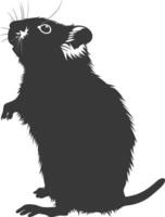 silhouet hamster dier zwart kleur enkel en alleen vol lichaam vector