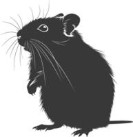 silhouet hamster dier zwart kleur enkel en alleen vol lichaam vector