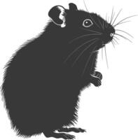 silhouet hamster dier zwart kleur enkel en alleen vol lichaam vector