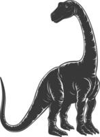 silhouet prehistorisch dinosaurus dier zwart kleur enkel en alleen vector