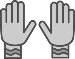 handschoenen lijn gevulde grijswaarden icoon ontwerp vector