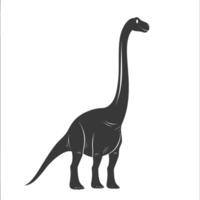 silhouet prehistorisch dinosaurus dier zwart kleur enkel en alleen vector