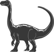 silhouet prehistorisch dinosaurus dier zwart kleur enkel en alleen vector