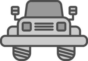 jeep lijn gevulde grijswaarden icoon ontwerp vector
