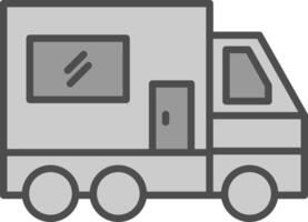 camper busje lijn gevulde grijswaarden icoon ontwerp vector