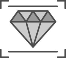 diamant lijn gevulde grijswaarden icoon ontwerp vector