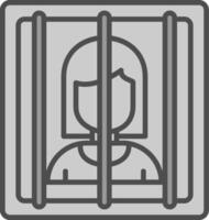 gevangene lijn gevulde grijswaarden icoon ontwerp vector