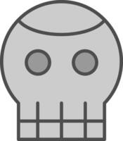 schedel lijn gevulde grijswaarden icoon ontwerp vector