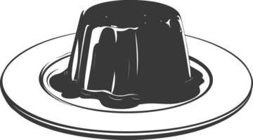 silhouet pudding schotel zwart kleur enkel en alleen vol vector