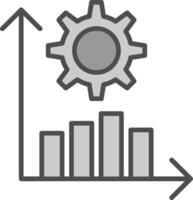 produktiviteit lijn gevulde grijswaarden icoon ontwerp vector