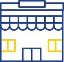supermarkt lijn twee kleur icoon ontwerp vector