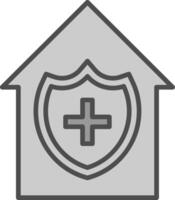 huis lijn gevulde grijswaarden icoon ontwerp vector