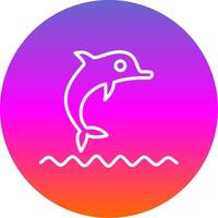 dolfijn tonen lijn helling cirkel icoon vector