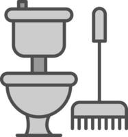 toilet lijn gevulde grijswaarden icoon ontwerp vector