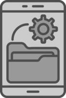 software ontwikkeling lijn gevulde grijswaarden icoon ontwerp vector