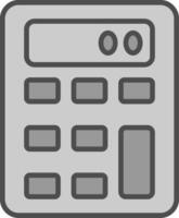 rekenmachine lijn gevulde grijswaarden icoon ontwerp vector