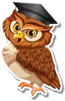 uil vogel dier cartoon sticker vector