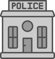 Politie station lijn gevulde grijswaarden icoon ontwerp vector