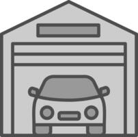 garage lijn gevulde grijswaarden icoon ontwerp vector