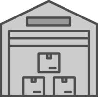 magazijn lijn gevulde grijswaarden icoon ontwerp vector