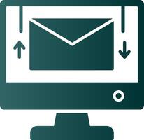 e-mail glyph helling icoon vector