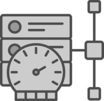 prestatie lijn gevulde grijswaarden icoon ontwerp vector