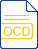 ocd het dossier formaat lijn twee kleur icoon ontwerp vector