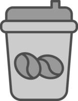 koffie kop lijn gevulde grijswaarden icoon ontwerp vector