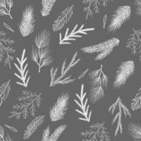 naadloos patroon met handgetekende kegels, kerstboom. kerst vectorillustratie. vector