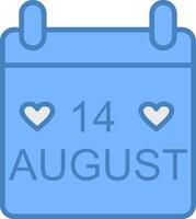 kalender lijn gevulde blauw icoon vector
