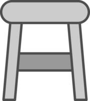 stoel lijn gevulde grijswaarden icoon ontwerp vector