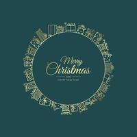 merry christmas abstracte kaart met frame. kerstmis verkoop, vakantie webbanner. vector