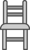 dining stoel lijn gevulde grijswaarden icoon ontwerp vector