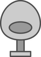 stoel lijn gevulde grijswaarden icoon ontwerp vector