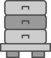 lade lijn gevulde grijswaarden icoon ontwerp vector