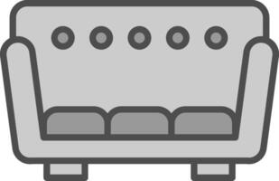 sofa lijn gevulde grijswaarden icoon ontwerp vector