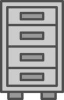 kabinet lijn gevulde grijswaarden icoon ontwerp vector