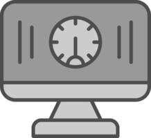 prestatie lijn gevulde grijswaarden icoon ontwerp vector