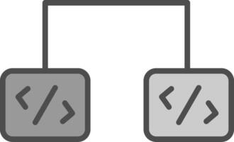 software ontwikkeling lijn gevulde grijswaarden icoon ontwerp vector