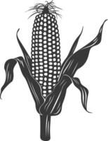 silhouet maïs zwart kleur enkel en alleen vol vector