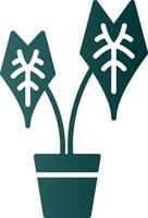 alocasia glyph helling icoon vector